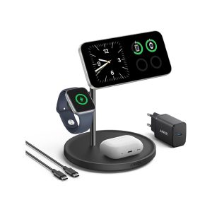 خانه 12 استند شارژر بی سیم سه کاره مگ سیف انکر مدل MagGo B25M3