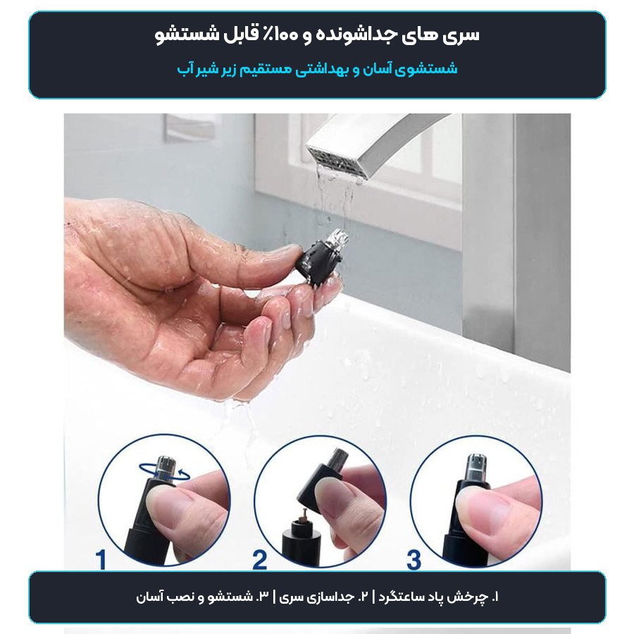 سری قابل شستشو و مراحل جداسازی موزن بومیدی