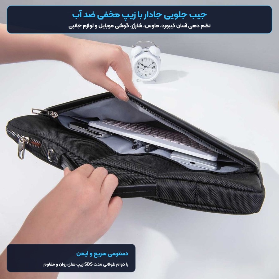 کیف دستی و رودوشی لپ تاپ ۱۵.۶ اینچ ضد آب ویوو WIWU مدل Hali Laptop Bag 6 جیب جادار اکسسوری و لوازم جانبی کیف لپ تاپ ویوو