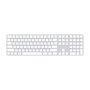 عکس اصلی مجیک کیبورد نامریک با تاچ آیدی اپل رنگ نقره ای و سفید پارت نامبر MXK73