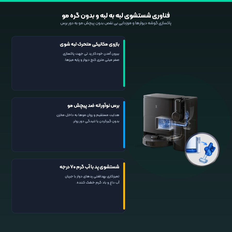 فناوری شستشوی لبه به لبه و موزدایی بدون گره با پدهای دوار