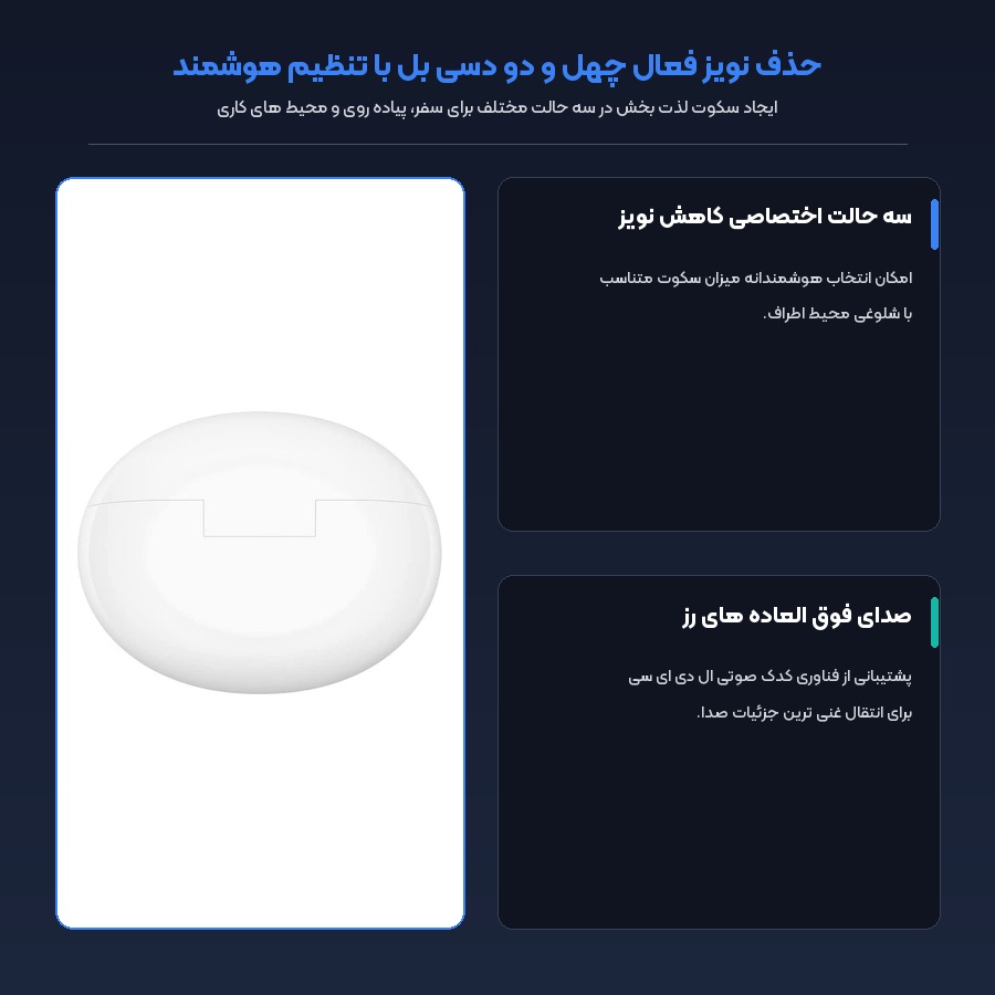هندزفری بی سیم هواوی Huawei مدل Freebuds 5i 4 حذف نویز فعال چهل و دو دسی بل هندزفری بی سیم هواوی Freebuds 5i