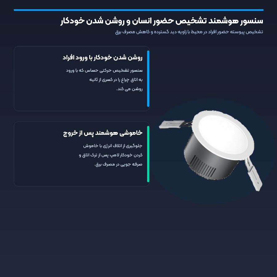 حسگر تشخیص حضور انسان و روشن شدن خودکار دانلایت لینپتک T8