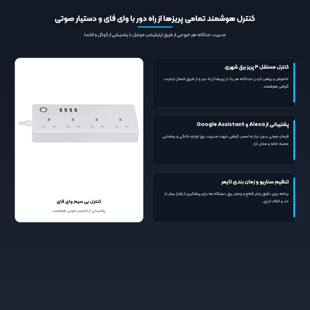 کنترل بی سیم وای فای و پشتیبانی از دستیار صوتی چندراهی هوشمند اونیکسو
