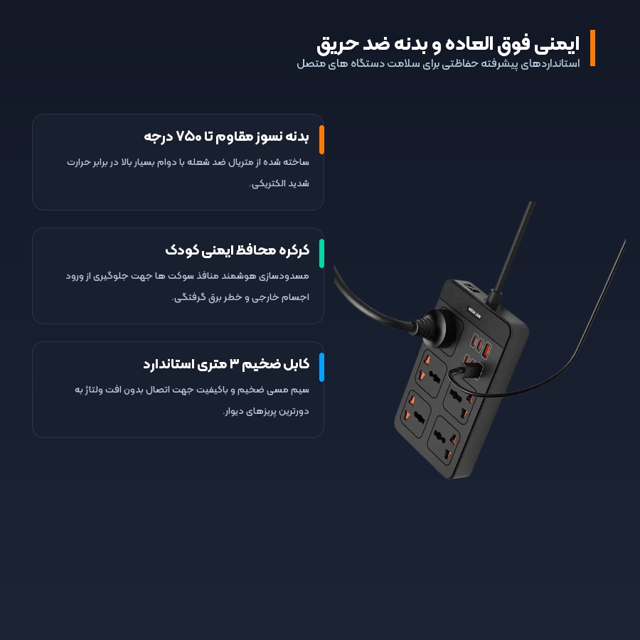 ایمنی چند لایه و بدنه ضد حریق چندراهی برق گرین لاین GS500