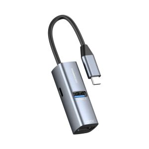 عکس اصلی هاب 4 پورت تایپ سی پاورولوژی مدل Aluminum Mini PWJT424
