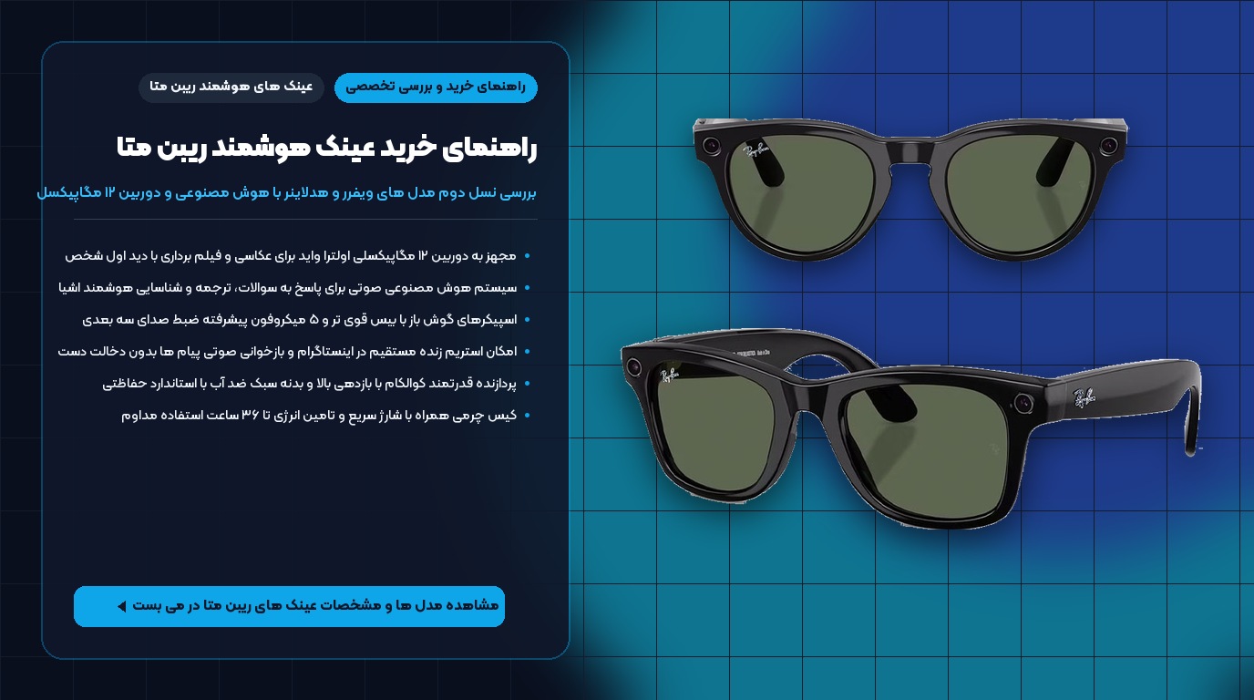 عکس شاخص راهنمای خرید عینک هوشمند ریبن متا مدل های ویفرر و هدلاینر