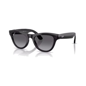 عکس اصلی عینک هوشمند ری بن متا Ray-Ban Meta مدل Skyler مشکی براق لنز پلاریزه گرادینت RW4014 نسل 2