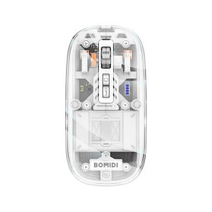 عکس اصلی ماوس بی سیم شیشه ای شفاف شیائومی بومیدی Bomidi مدل GM1 با نورپردازی RGB