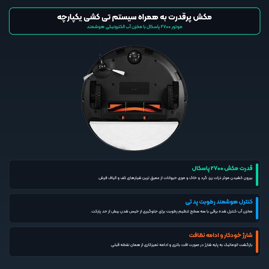 جاروبرقی رباتیک شیائومی لیدستو Lydsto مدل R1D 4 قدرت مکش بالا و تی کشی هوشمند جاروبرقی رباتیک لیدستو R1D