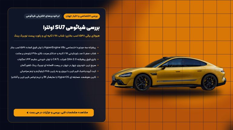 بررسی شیائومی SU7 اولترا؛ هیولای برقی ۱۵۴۸ اسب بخاری و رکورددار پیست نوربرگ رینگ – می بست