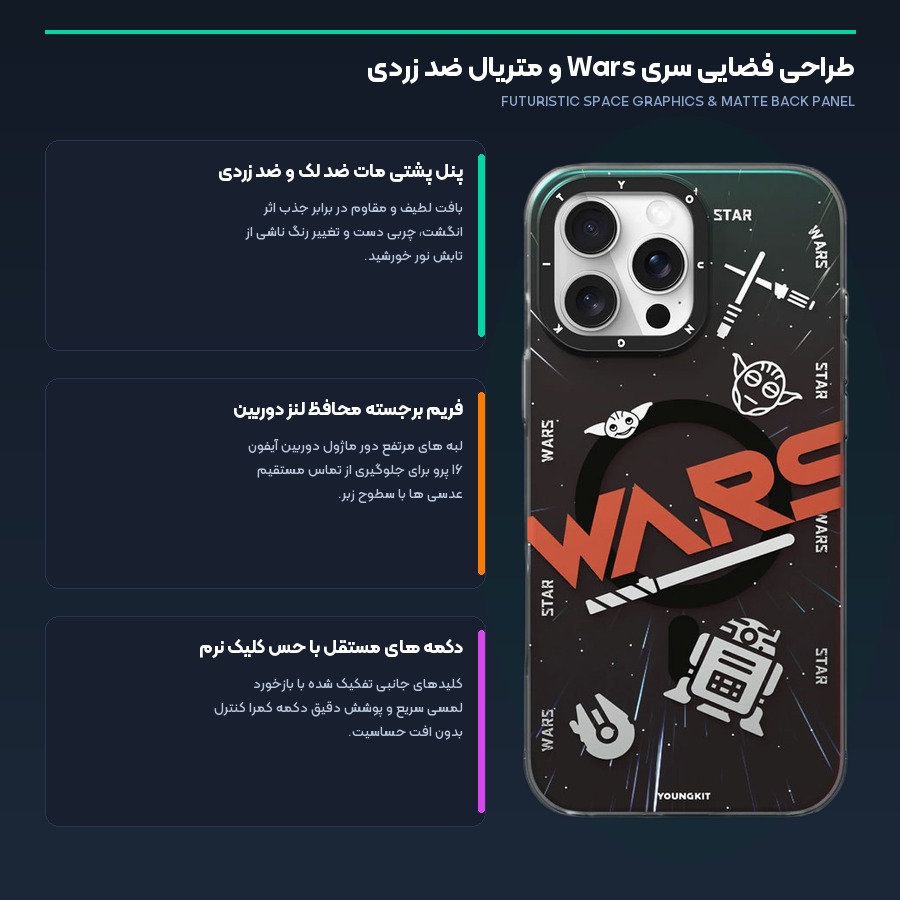 طراحی فضایی و چاپ دو لایه قاب مگ سیف یانگ کیت مدل Wars