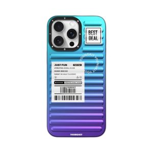 قاب محافظ ضد ضربه آیفون ۱۶ پرو یانگ کیت YoungKit مدل طرح Blue Fantasy Luggage